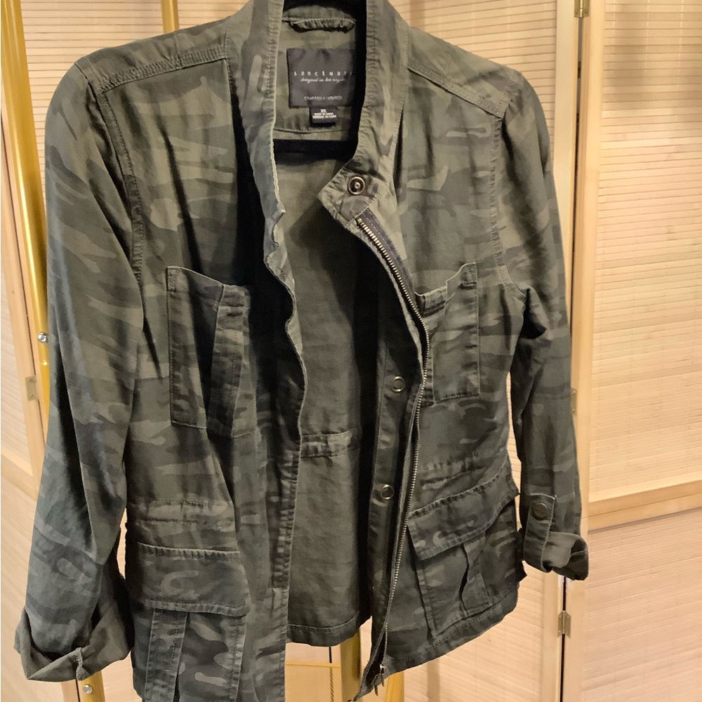 Sanctuary Women’s Olive Green Camo Field Jacket